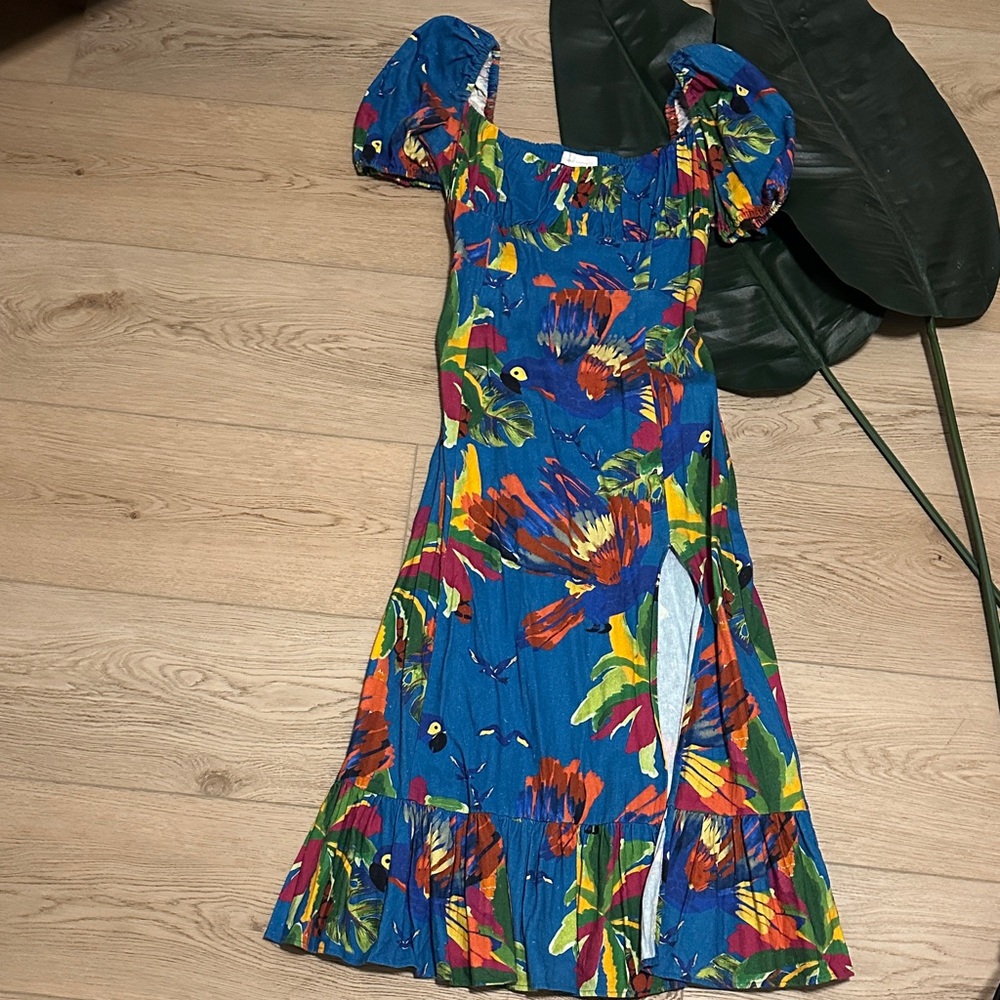 House of Harlow 1960 Blue Macaw Midi Dress